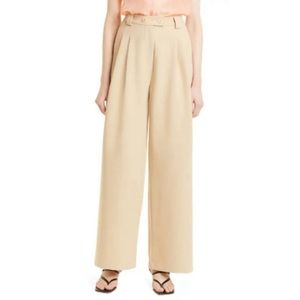 STELLA NOVA Eline High Waist Wide Leg Pants Creme Vanilla Size 10 US (40 EU) NWT
